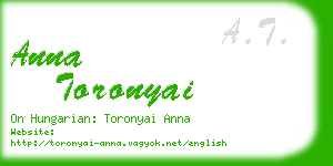 anna toronyai business card